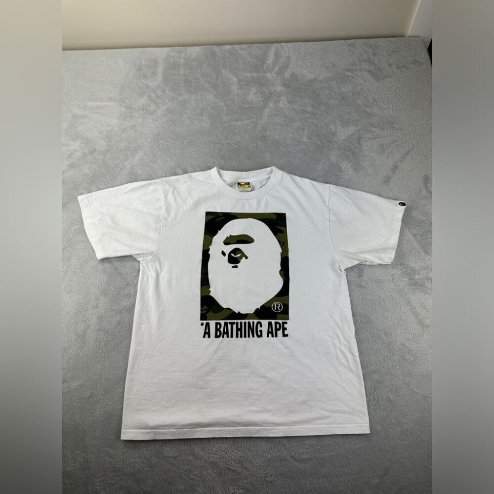 Bape A Bathing Ape 1st Camo Box Ape Head Tee Shirt Women's Size Medium Japan